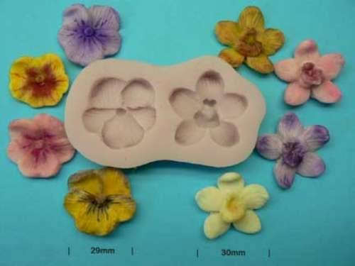 Orchid and Pansy Silicone Mould - Click Image to Close